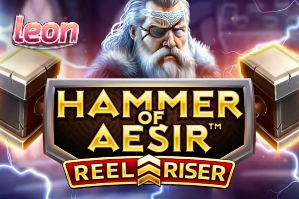 Interface do slot Hammer of Aesir com elementos da mitologia nórdica